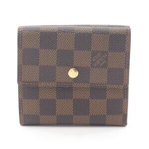 Louis Vuitton Elise Damier Ebene Brown Double Hook Wallet Leather